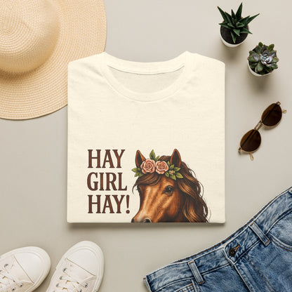 Hay Girl Hay! Horse Graphic T‑Shirt — Hay Girl Hay Funny Horse