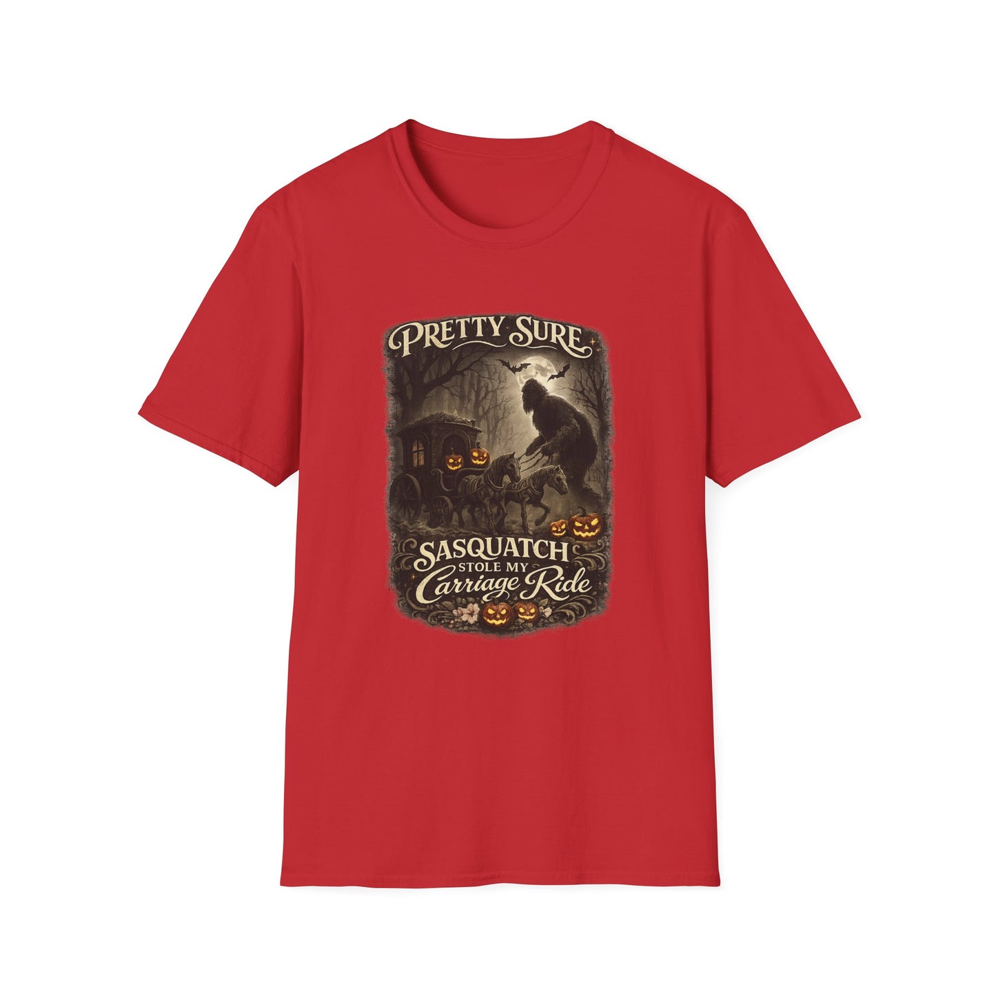 Sasquatch Stole My Carriage Ride Funny Halloween T-Shirt