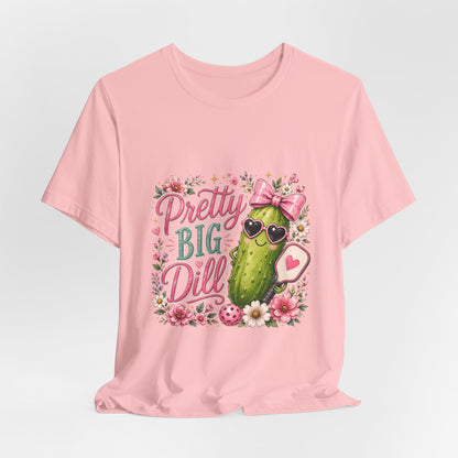 Pretty Big Dill T‑Shirt — Cute Pickleball Graphic Tee with Floral Accents