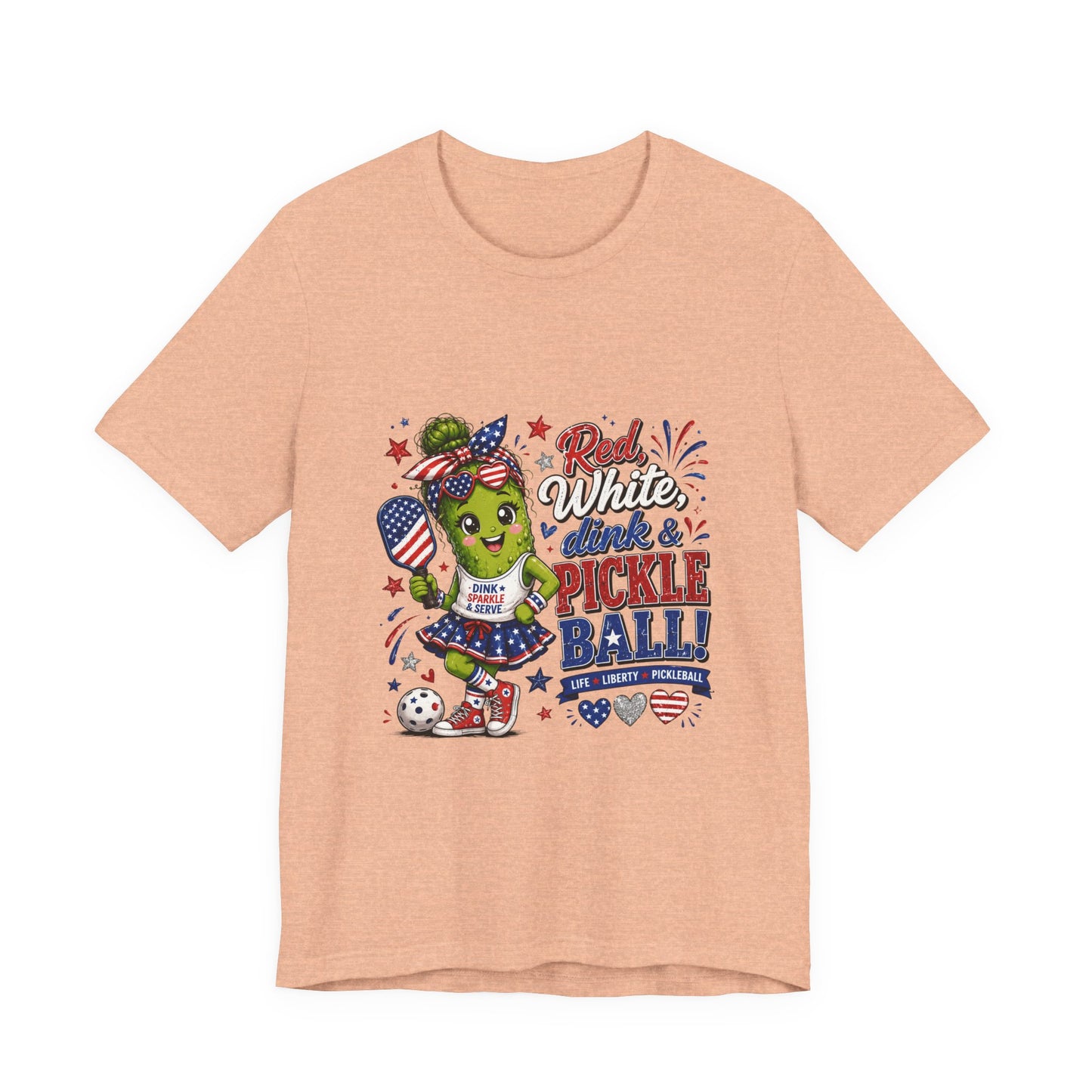 Red, White, Dink & Pickleball Funny Patriotic T-Shirt