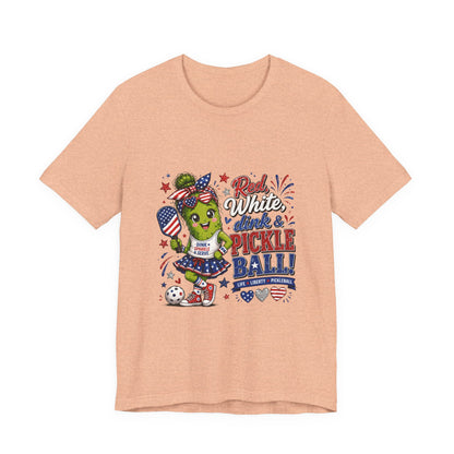 Red, White, Dink & Pickleball Funny Patriotic T-Shirt