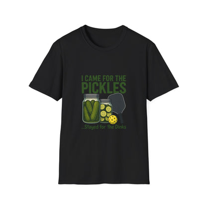 I Came for the Pickles Stayed for the Dinks Funny Pickleball T-Shirt