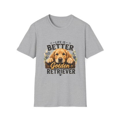 Life Is Better With a Golden Retriever T-Shirt