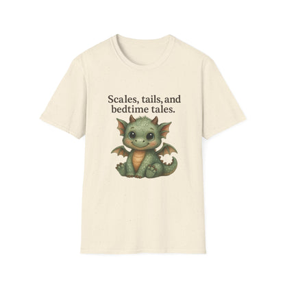 Scales, Tails, and Bedtime Tales Cute Dragon T-Shirt