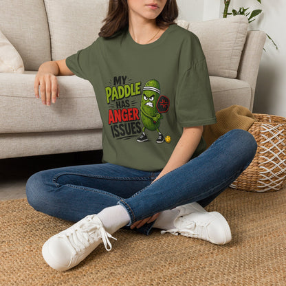 Pickle Paddle T‑Shirt — "My Paddle Has Anger Issues" Funny Pickleball Tee