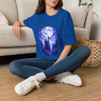 Howling Wolf Under Full Moon T-Shirt