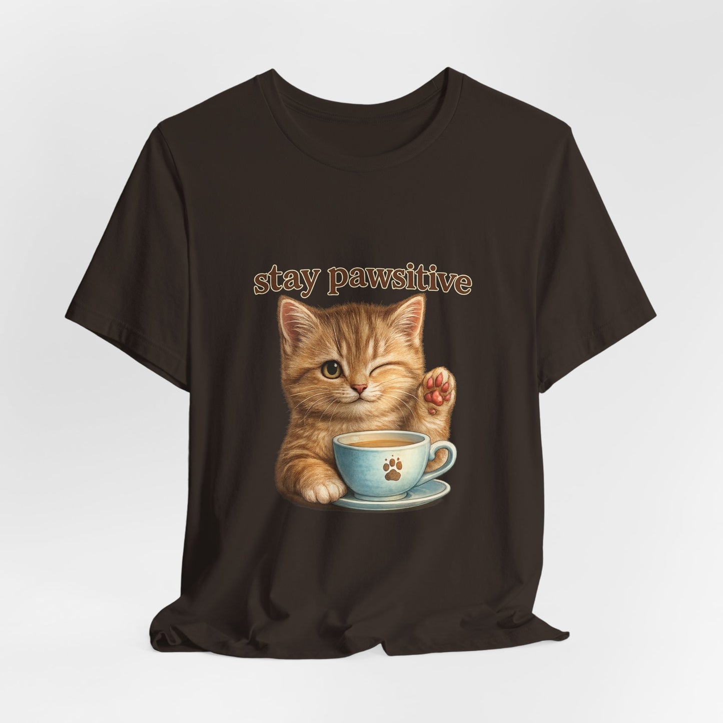 Stay Pawsitive Cute Cat T-Shirt