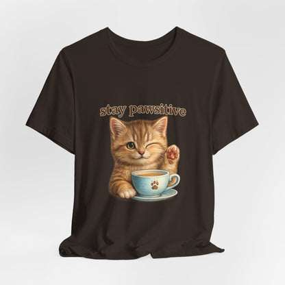 Stay Pawsitive Cute Cat T-Shirt