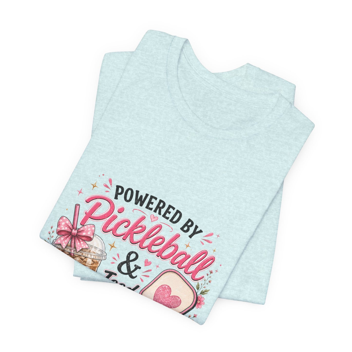 Pickleball & Iced Coffee Tee — 'Powered by Pickleball & Iced Coffee' Graphic Shirt
