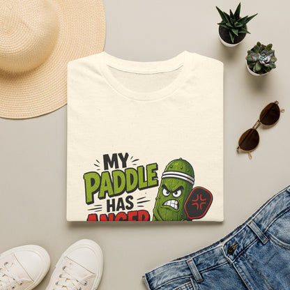 Pickle Paddle T‑Shirt — "My Paddle Has Anger Issues" Funny Pickleball Tee