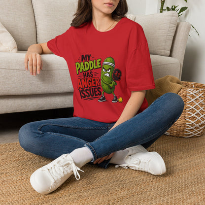Pickle Paddle T‑Shirt — "My Paddle Has Anger Issues" Funny Pickleball Tee