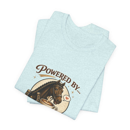Powered By Coffee & Horses Funny Equestrian T-Shirt