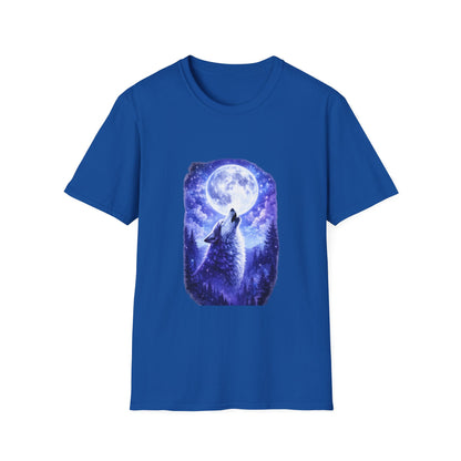Howling Wolf Under Full Moon T-Shirt