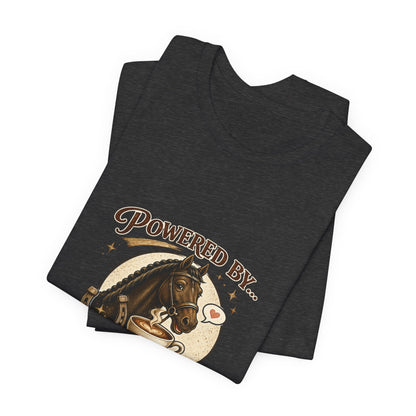 Powered By Coffee & Horses Funny Equestrian T-Shirt