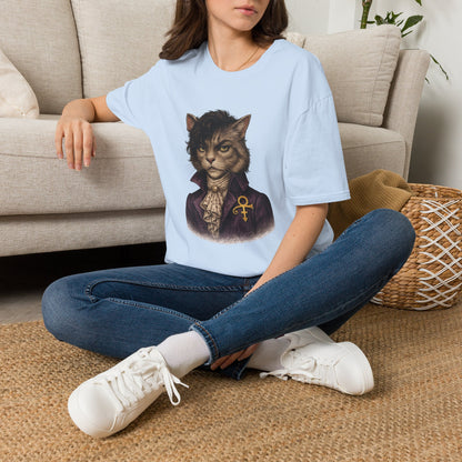 Prince Cat Parody T-Shirt — Regal Cat with Ankh Graphic