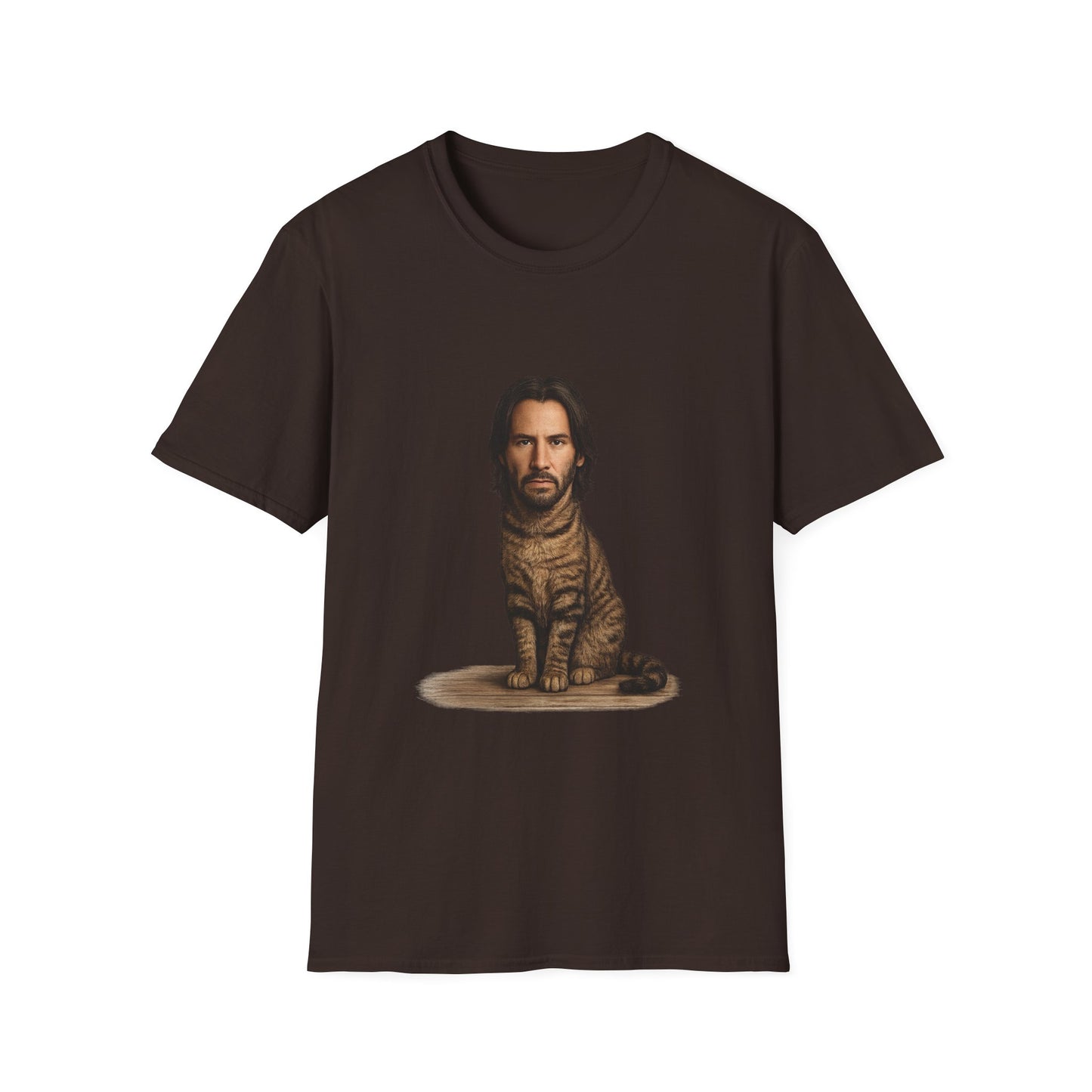Keanu Reeves Cat Parody — Surreal Celebrity-Style Cat Portrait Shirt