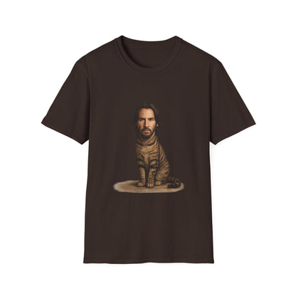 Keanu Reeves Cat Parody — Surreal Celebrity-Style Cat Portrait Shirt