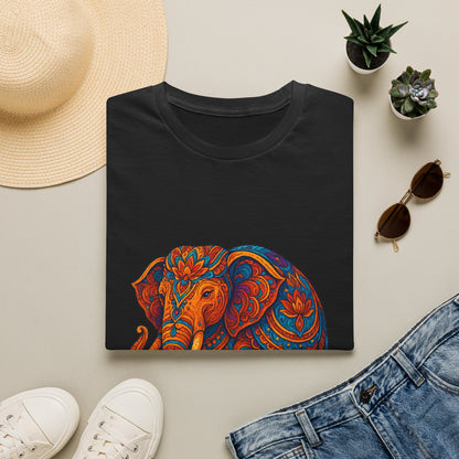 Vibrant Mandala Elephant Indian Art T-Shirt