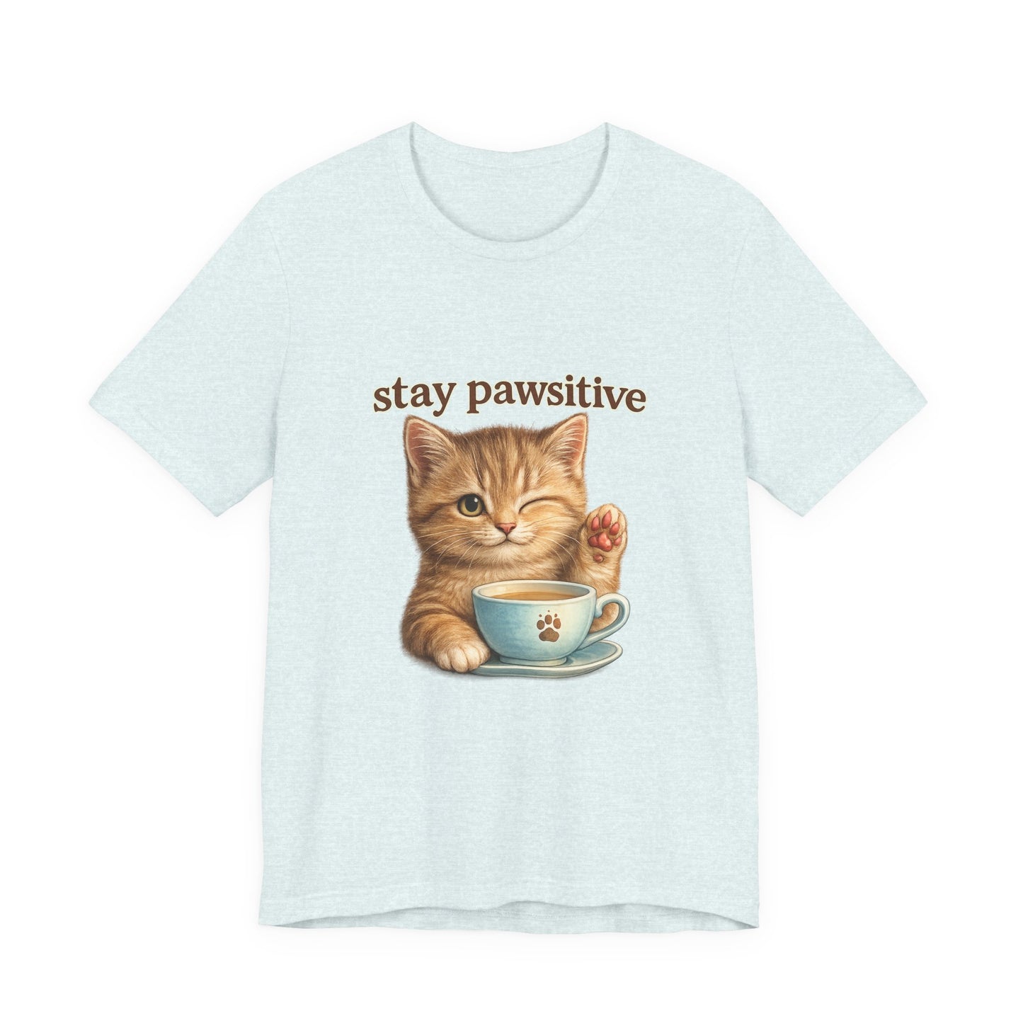 Stay Pawsitive Cute Cat T-Shirt