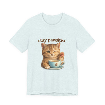Stay Pawsitive Cute Cat T-Shirt
