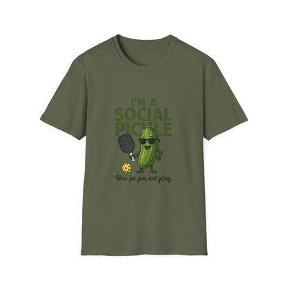 I'm a Social Pickle Here for Fun Not Glory Funny T-Shirt