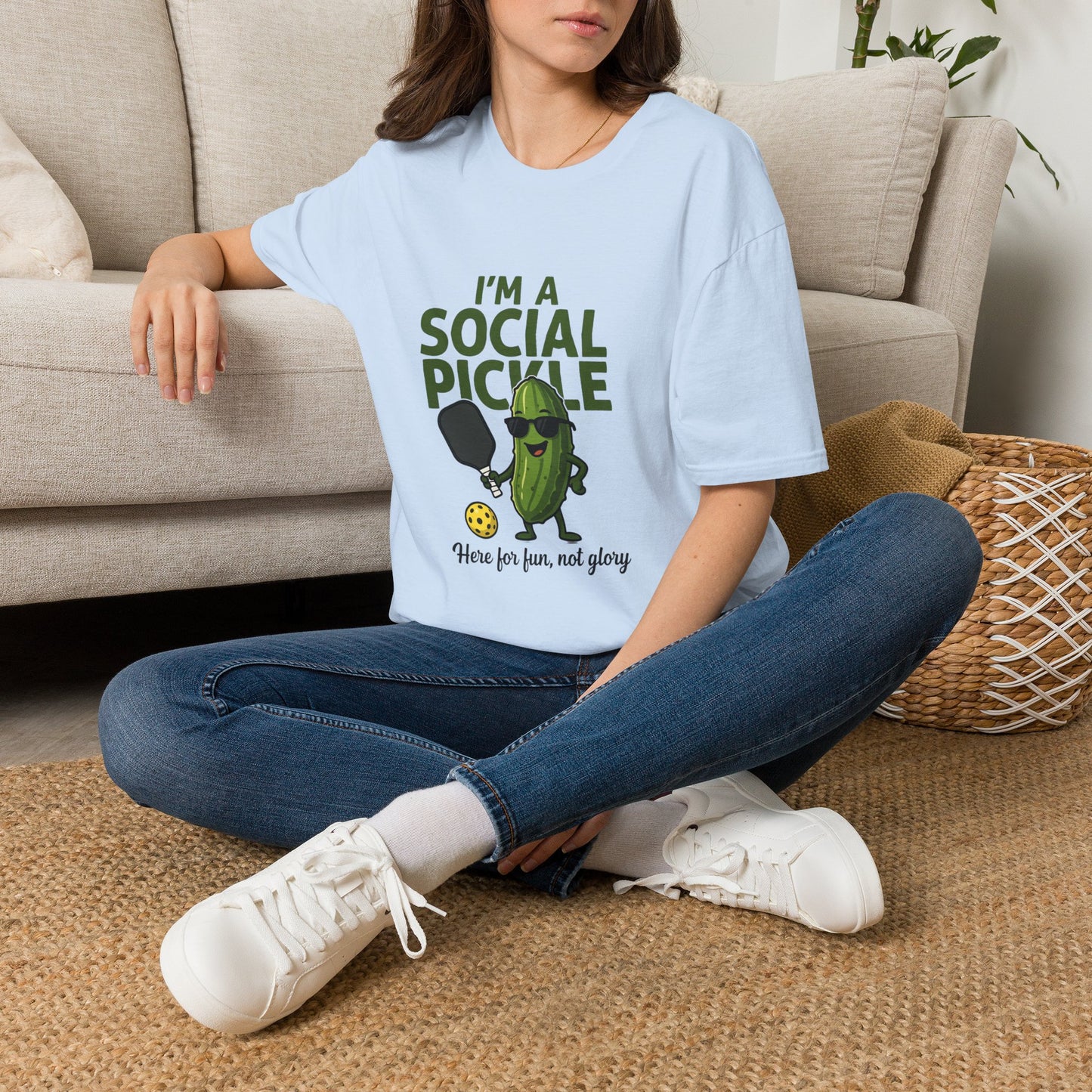 I'm a Social Pickle Here for Fun Not Glory Funny T-Shirt