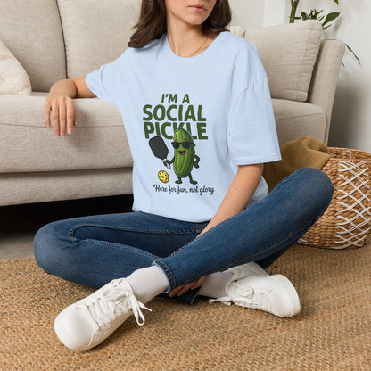 I'm a Social Pickle Here for Fun Not Glory Funny T-Shirt