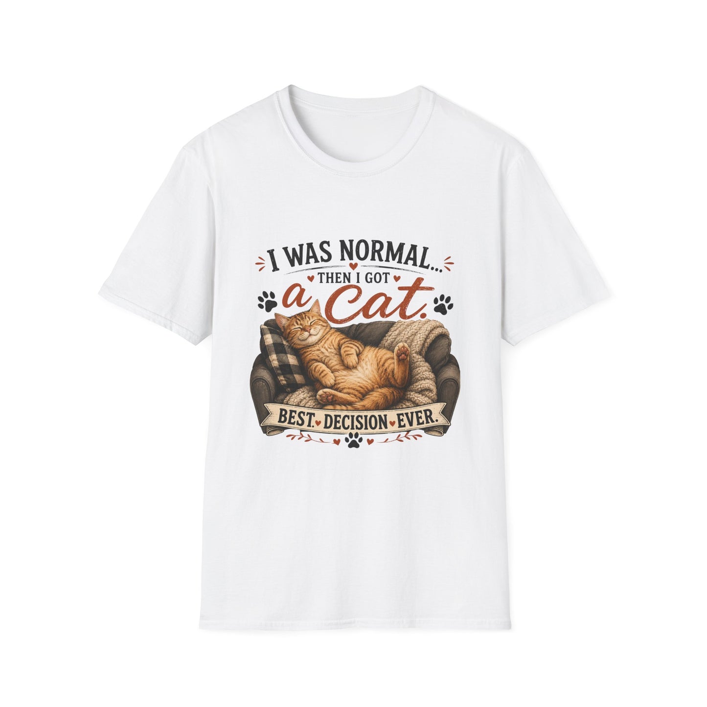 Cat Lover T-Shirt — "I Was Normal Then I Got a Cat" Cozy Graphic Tee