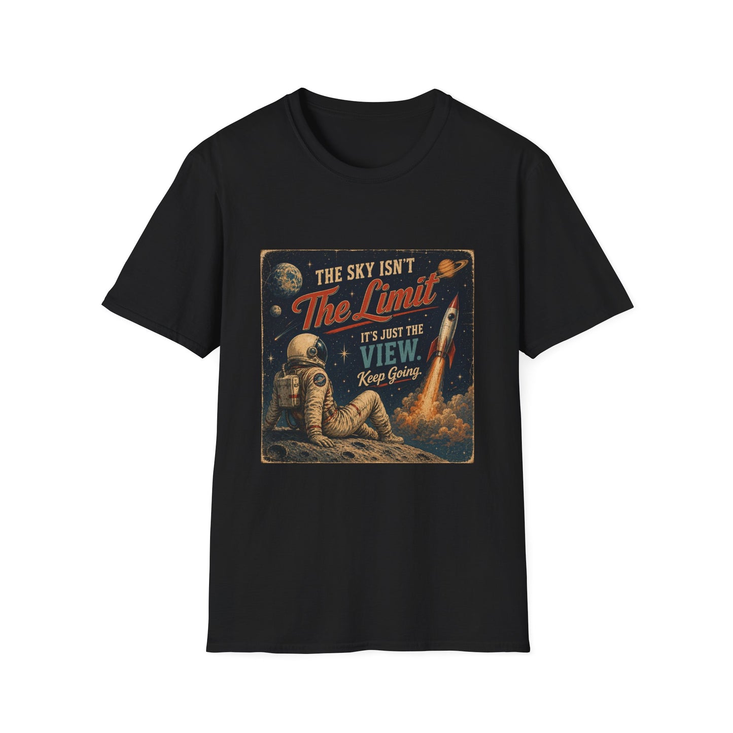 T-Shirt — "The Sky Isn't The Limit" Vintage Space Retro Graphic Tee