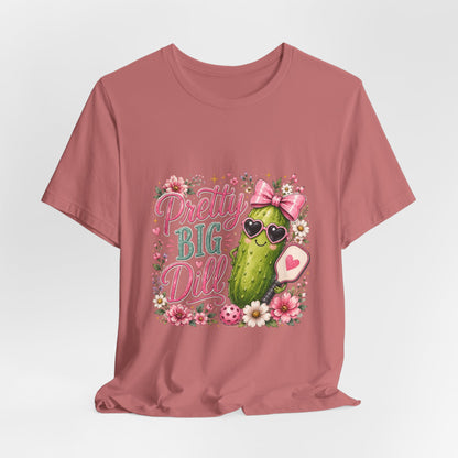 Pretty Big Dill T‑Shirt — Cute Pickleball Graphic Tee with Floral Accents