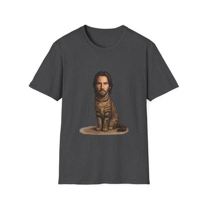 Keanu Reeves Cat Parody — Surreal Celebrity-Style Cat Portrait Shirt