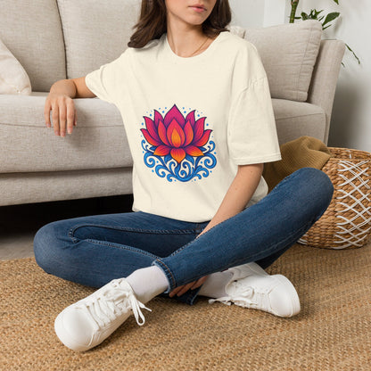 Vibrant Lotus Flower Sacred Indian Art T-Shirt