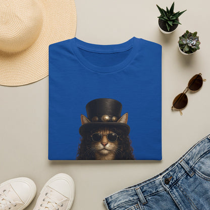 Slash Cat Parody — Vintage Top Hat Guitarist Cat Graphic T‑Shirt