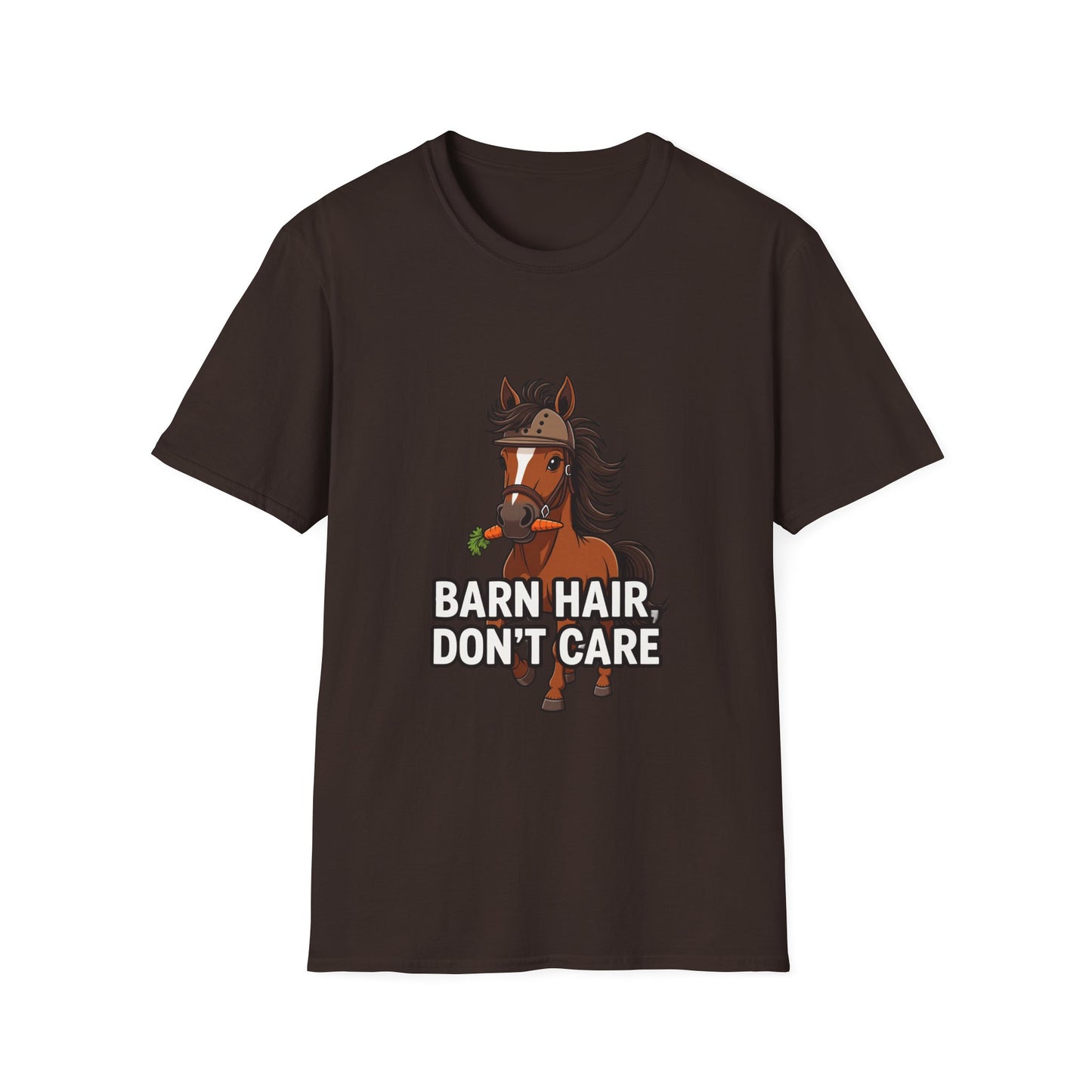 Barn Hair, Don't Care Funny Equestrian T-Shirt