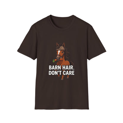 Barn Hair, Don't Care Funny Equestrian T-Shirt
