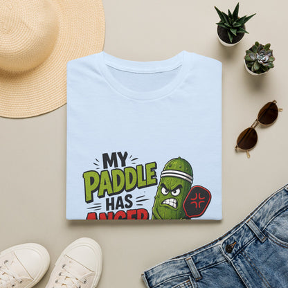 Pickle Paddle T‑Shirt — "My Paddle Has Anger Issues" Funny Pickleball Tee