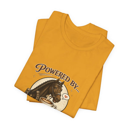 Powered By Coffee & Horses Funny Equestrian T-Shirt