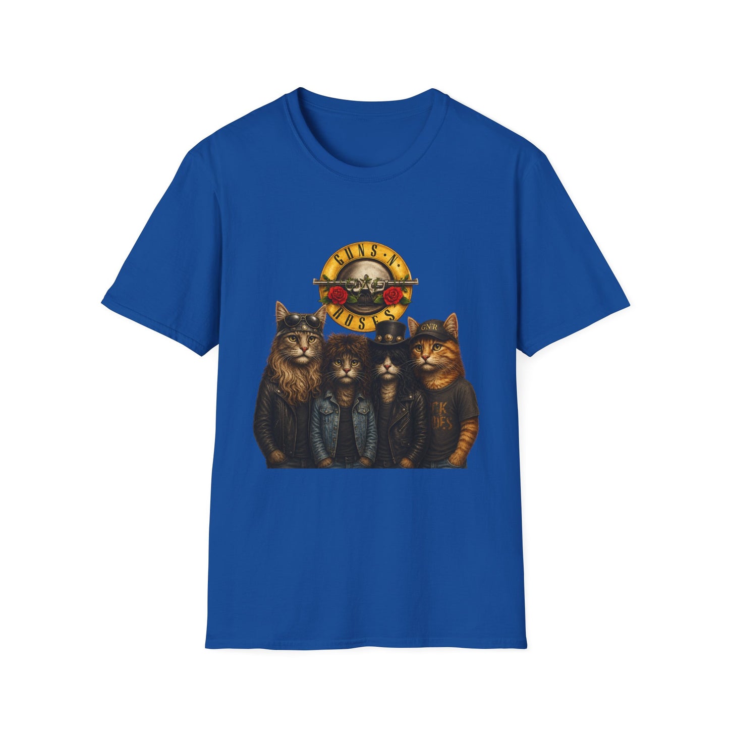 Guns and Roses Cats Funny Band Parody T-Shirt