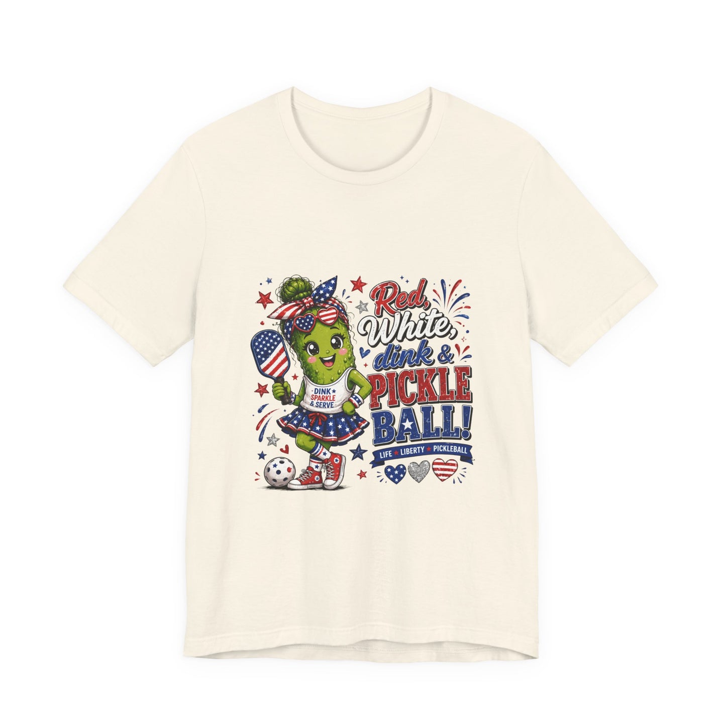 Red, White, Dink & Pickleball Funny Patriotic T-Shirt