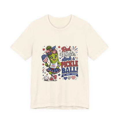 Red, White, Dink & Pickleball Funny Patriotic T-Shirt