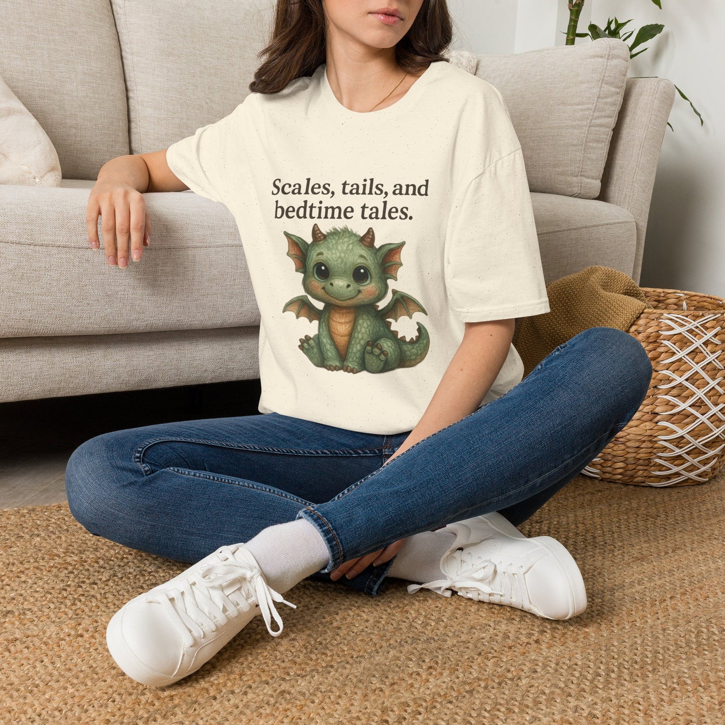 Scales, Tails, and Bedtime Tales Cute Dragon T-Shirt