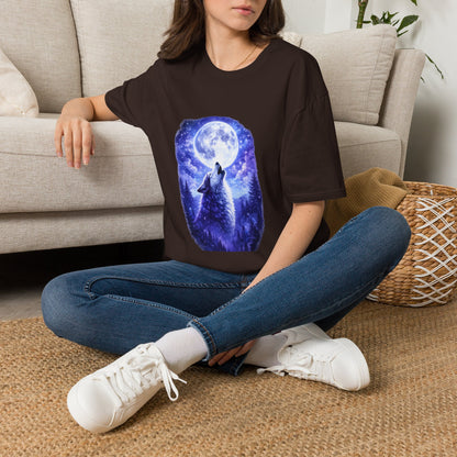 Howling Wolf Under Full Moon T-Shirt