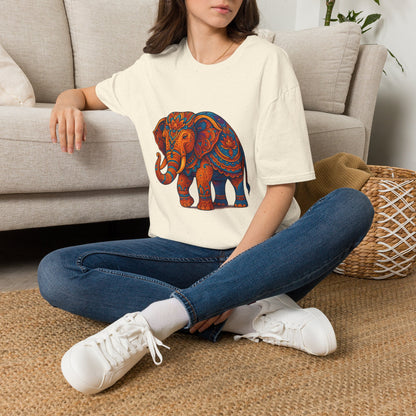 Vibrant Mandala Elephant Indian Art T-Shirt