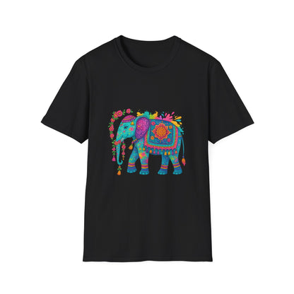 Vibrant Mandala Elephant Indian Art T-Shirt