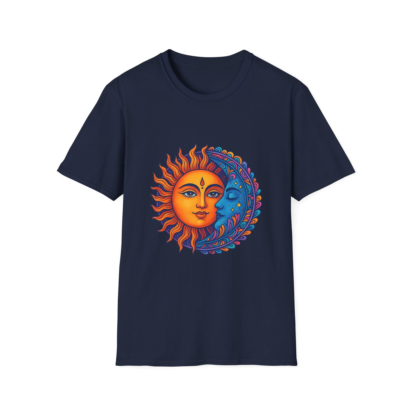 Sun and Moon Sacred Balance Indian Art T-Shirt