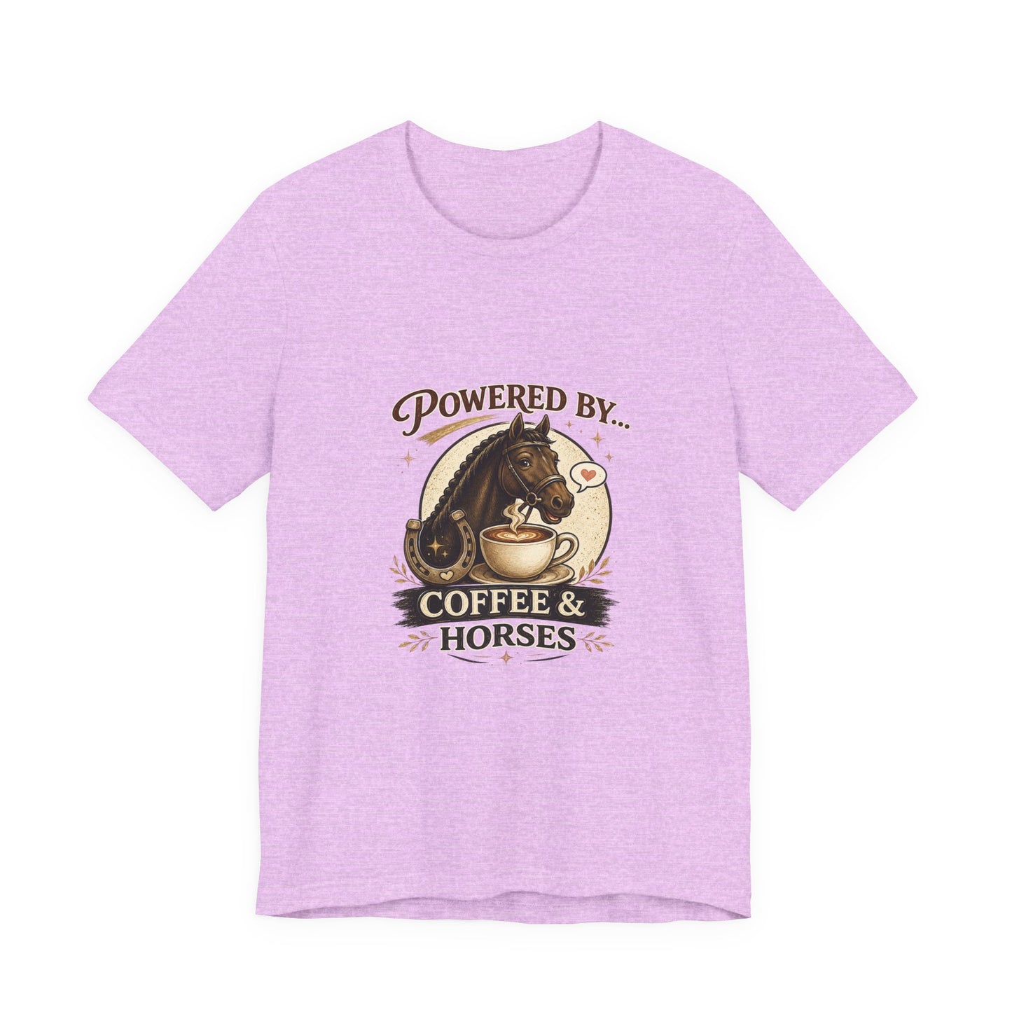 Powered By Coffee & Horses Funny Equestrian T-Shirt