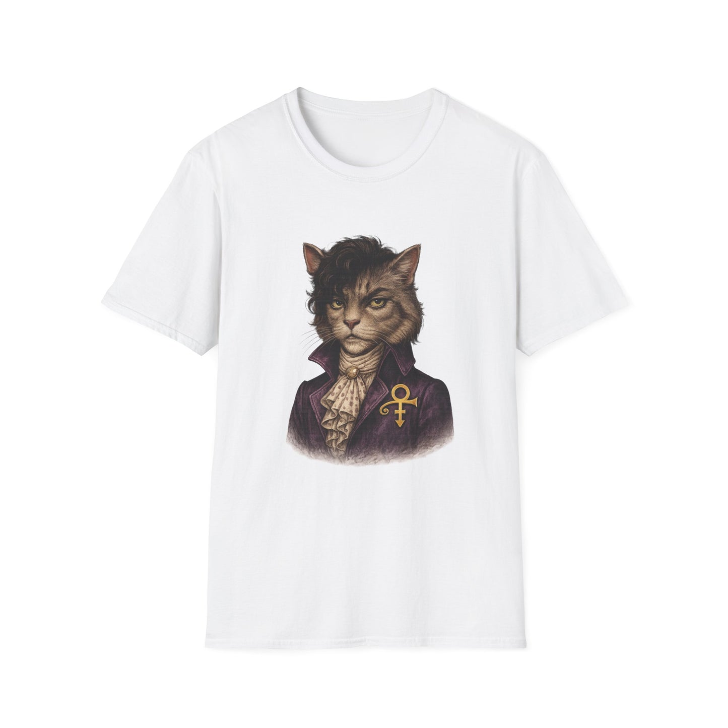 Prince Cat Parody T-Shirt — Regal Cat with Ankh Graphic