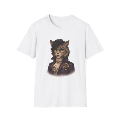 Prince Cat Parody T-Shirt — Regal Cat with Ankh Graphic