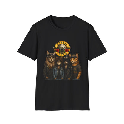 Guns and Roses Cats Funny Band Parody T-Shirt