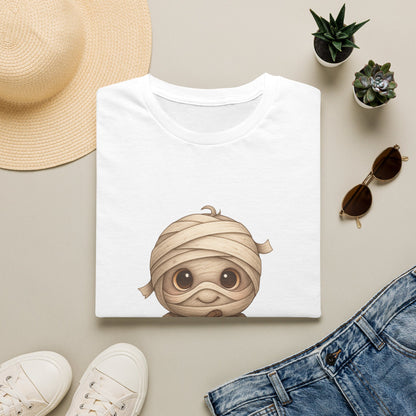 Cute Baby Mummy Holding Pumpkin Halloween T-Shirt